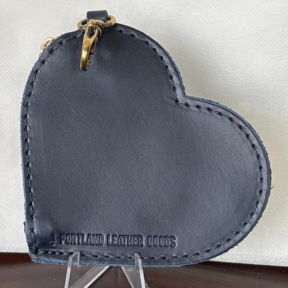 Heart Pouch Portland Leather Goods SLG Cowboy Blue NWOT - Picture 6 of 6